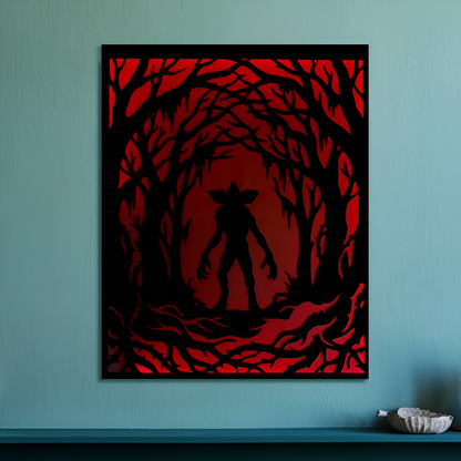 LED wall art featuring Demogorgon from Stranger Things