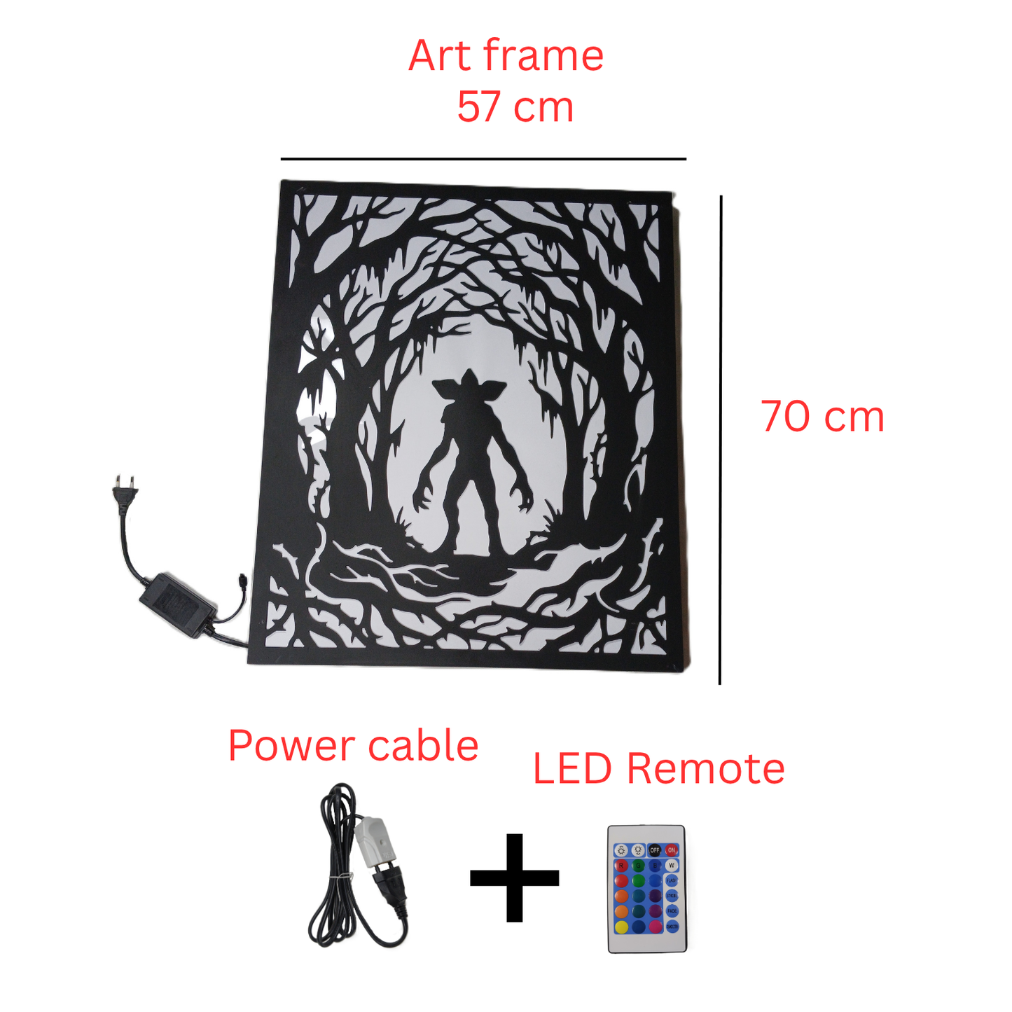 Demogorgon LED wall art package contents with accessories