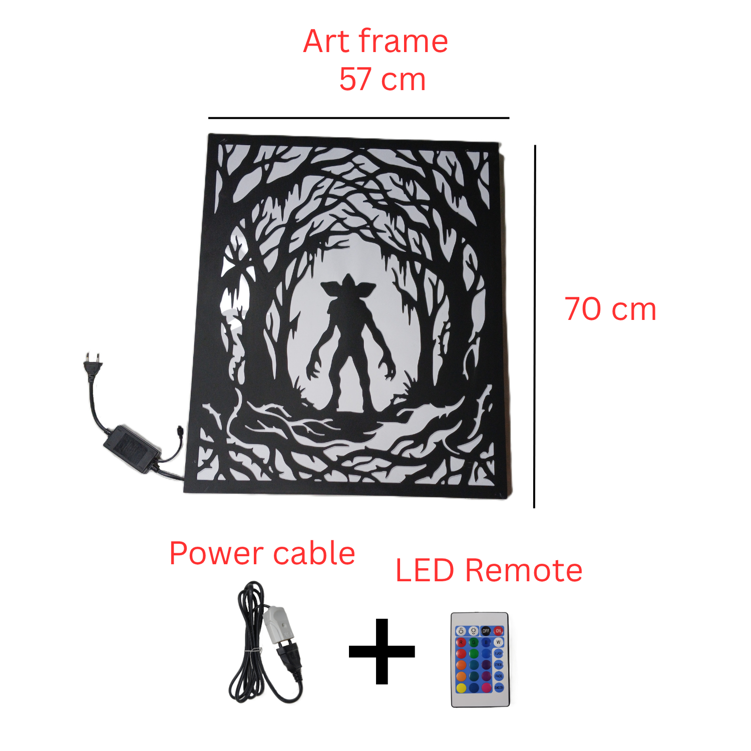 Demogorgon LED wall art package contents with accessories