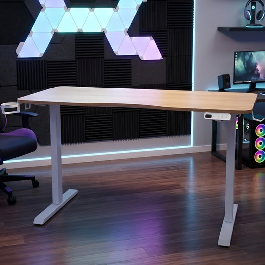 Electric standing desk adjustable height modern office setup