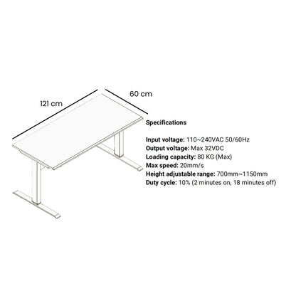 HavenzUp Electric Standing Desk – Adjustable Height Desk for Gaming & Work (120×60 cm)