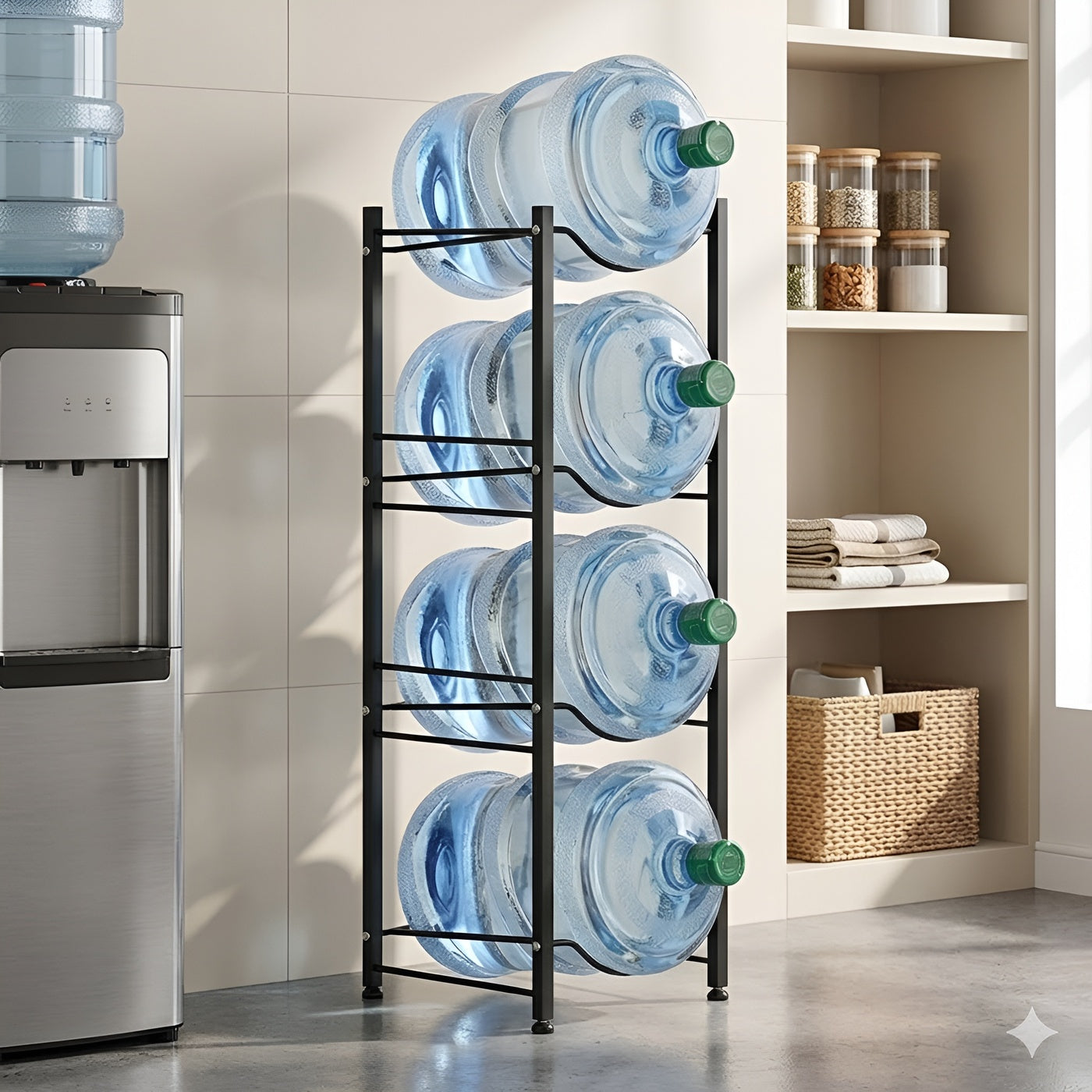 HavenzUp Stackable 5 Gallon Water Bottle Rack Stand – Heavy Duty Steel Storage Organizer (3, 4 & 5 Tier)