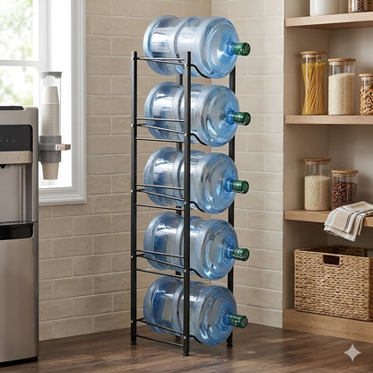 HavenzUp Stackable 5 Gallon Water Bottle Rack Stand – Heavy Duty Steel Storage Organizer (3, 4 & 5 Tier)