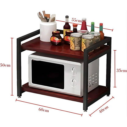 Dimensions of HavenzUp 2-tier microwave oven stand measuring 60 x 40 x 50 cm kitchen storage rack