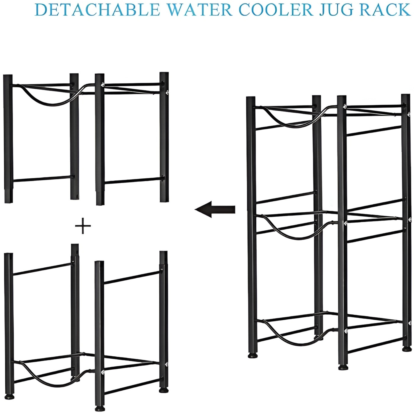 HavenzUp stackable water bottle rack assembly showing modular steel frame construction