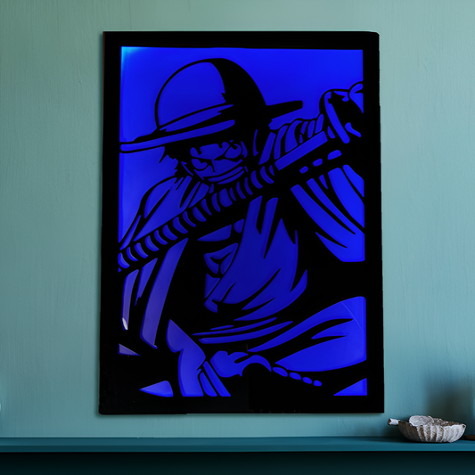 LED wall art featuring Monkey D. Luffy anime design